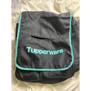 Tupperware Tote Consultant Bag Large Black & Green With Strap